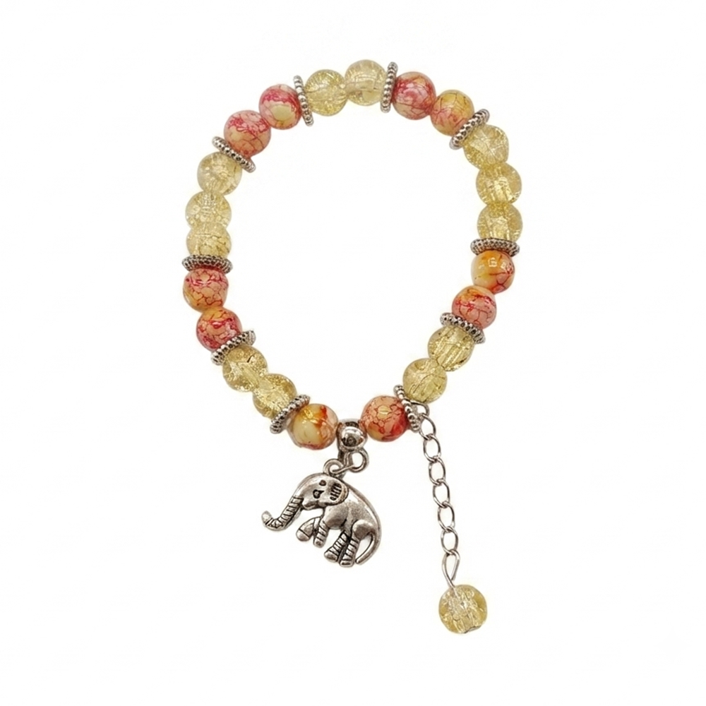 The99Jewel Stylish Designer crackle glass crystal bead bracelet With Charm for Women