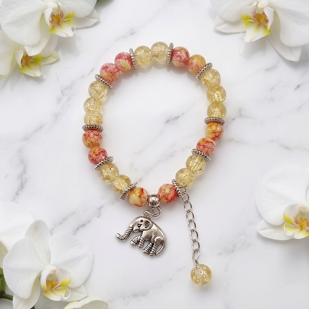 The99Jewel Stylish Designer crackle glass crystal bead bracelet With Charm for Women