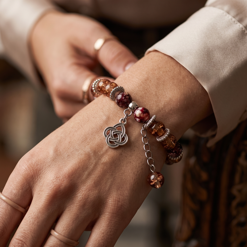 The99Jewel Stylish Designer crackle glass crystal bead bracelet With Charm for Women