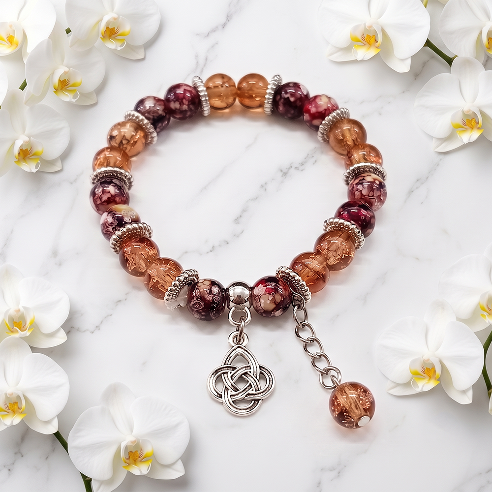 The99Jewel Stylish Designer crackle glass crystal bead bracelet With Charm for Women