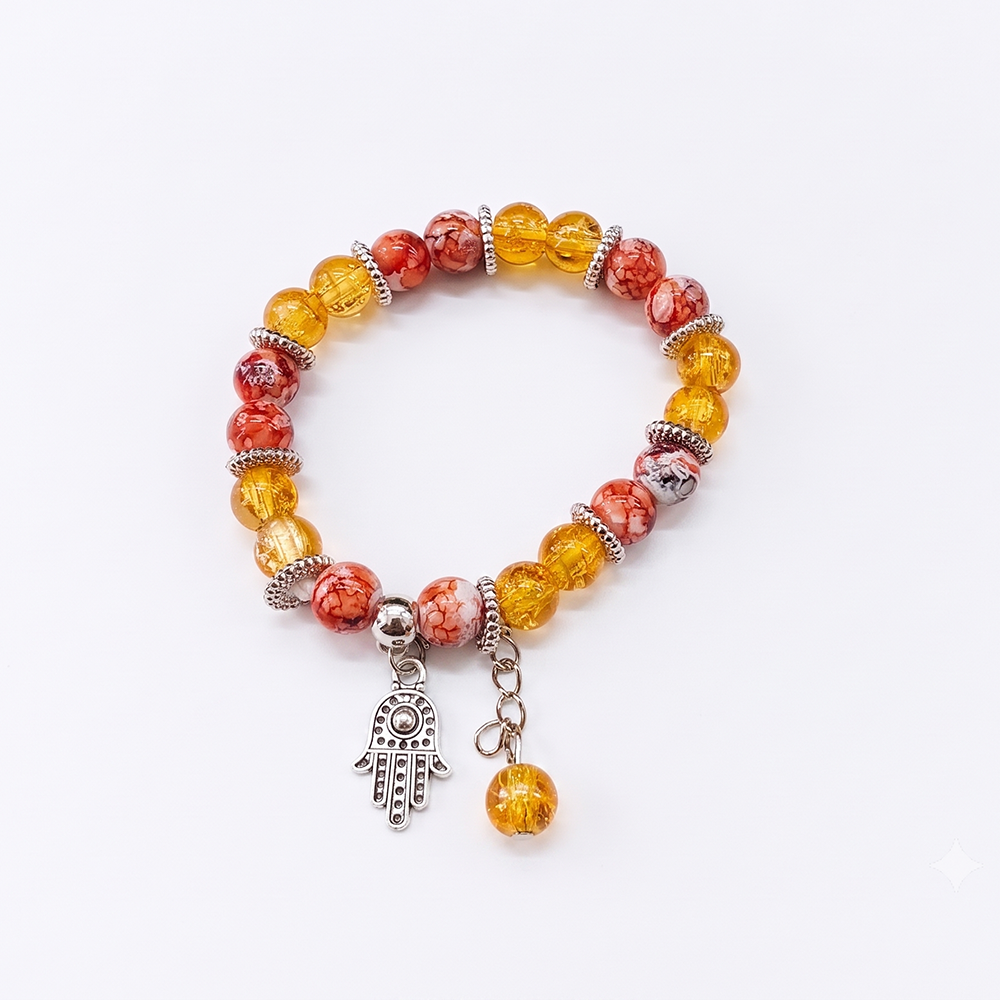 The99Jewel Stylish Designer crackle glass crystal bead bracelet With Charm for Women