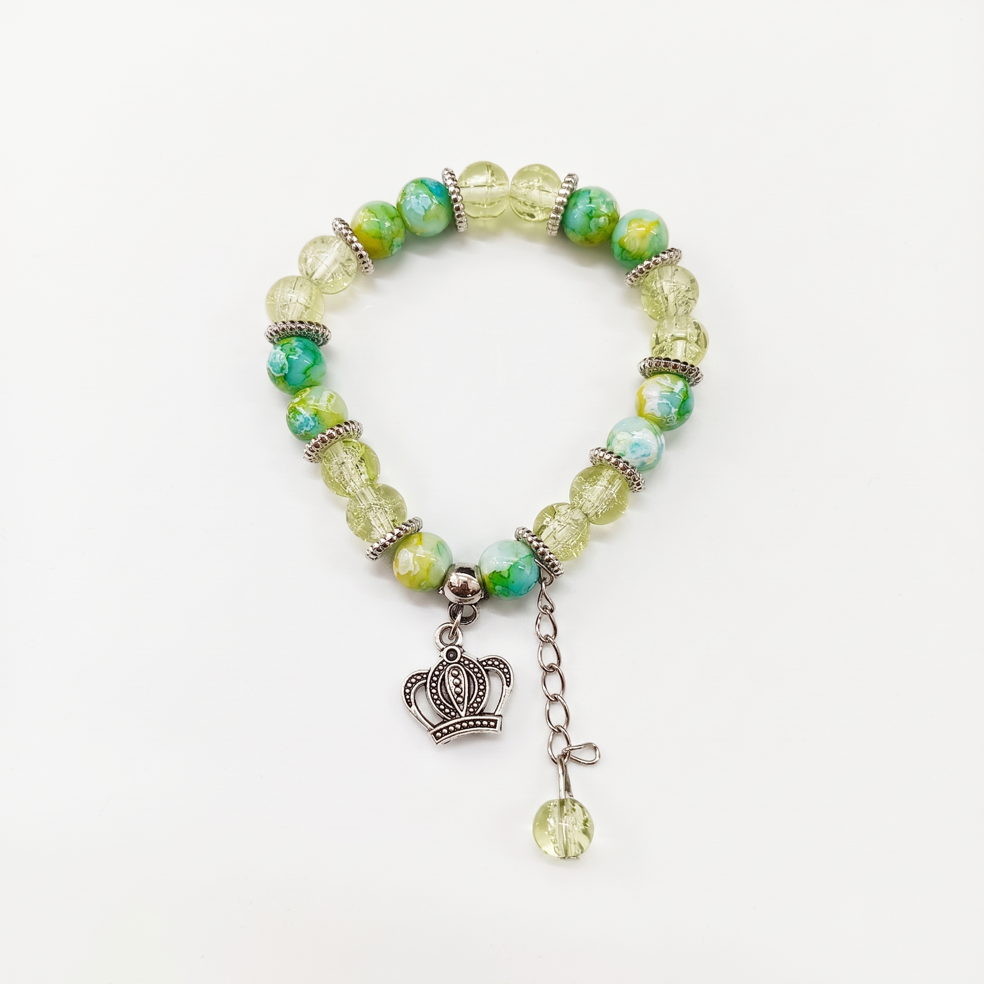 The99Jewel Stylish Designer crackle glass crystal bead bracelet With Charm for Women