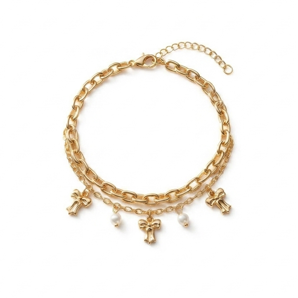 The99Jewel Chic Layered Chain Bracelet With Bow Charm Trendy Jewellery for Women