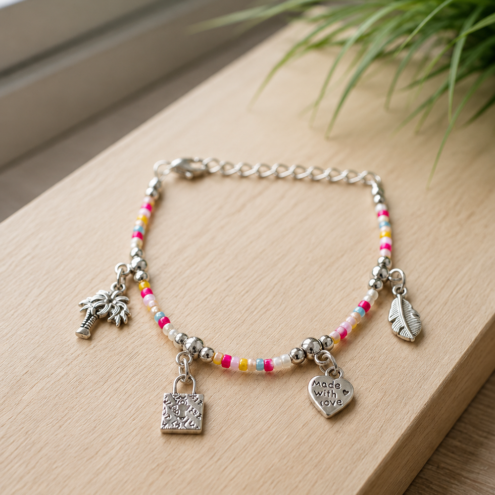The99Jewel Milti Color Small beads Bracelet with charms for Women  Stylish Trendy Fashion Jewellery