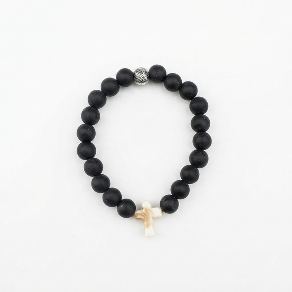 The99Jewel Cross Charm Beaded Bracelet  Trendy Fashion Jewellery