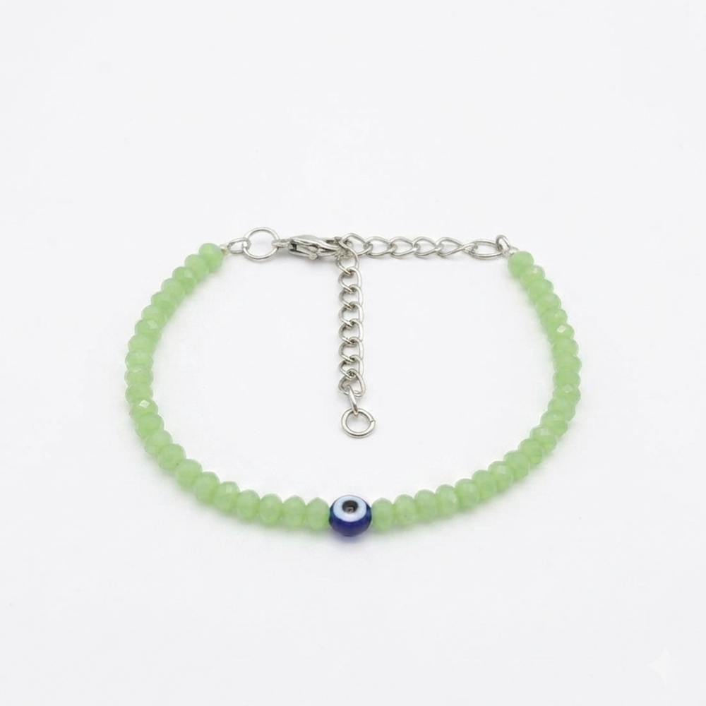 The99Jewel Adjustable Rodellan Beaded Bracelet with Evil Eye Charm for Women & Girls