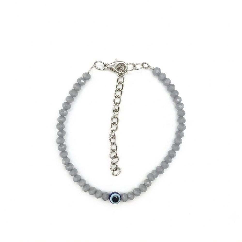 The99Jewel Adjustable Rodellan Beaded Bracelet with Evil Eye Charm for Women & Girls