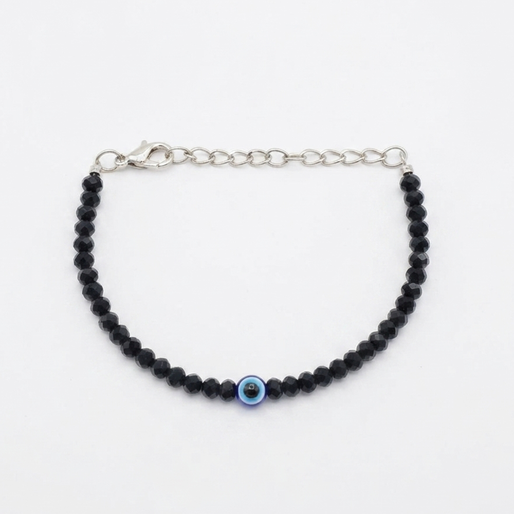 The99Jewel Adjustable Rodellan Beaded Bracelet with Evil Eye Charm for Women & Girls