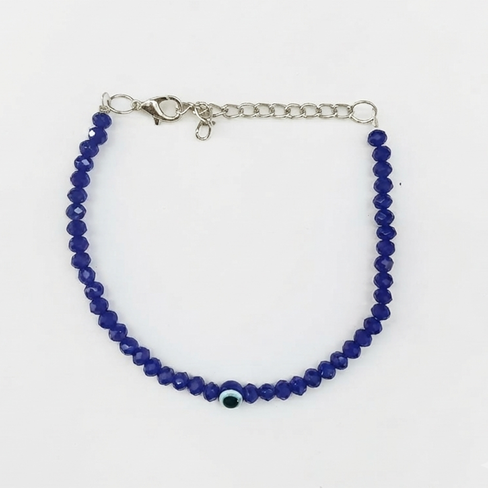The99Jewel Adjustable Rodellan Beaded Bracelet with Evil Eye Charm for Women & Girls