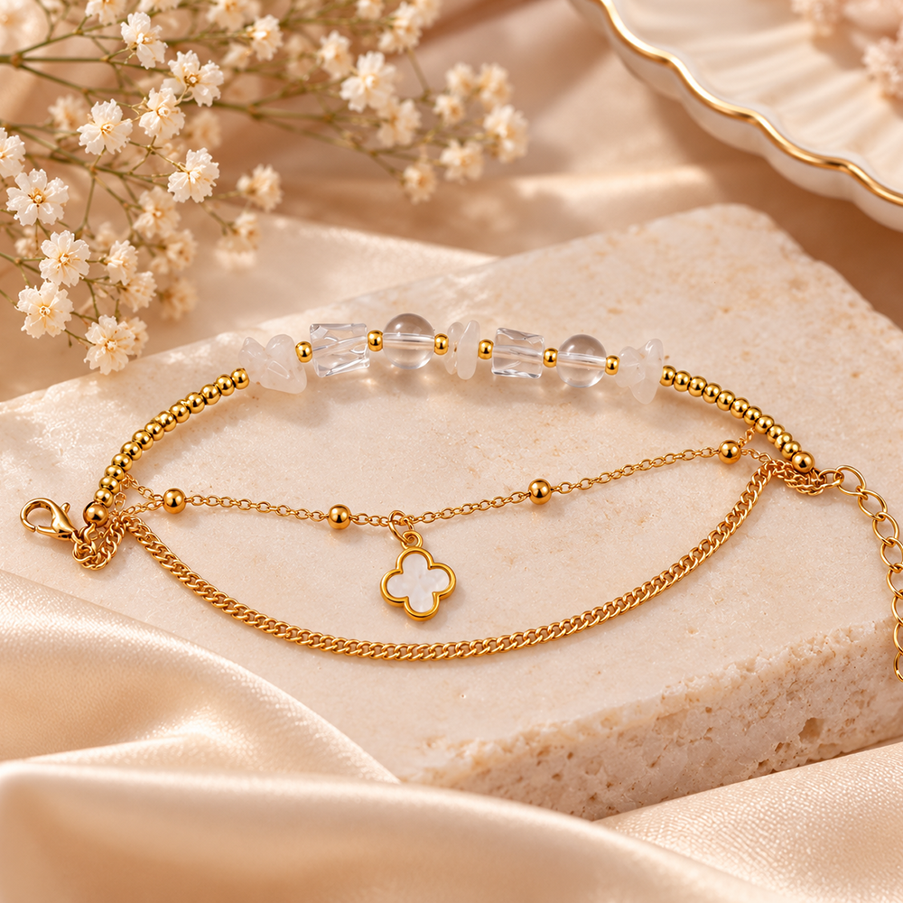 The99Jewel Beautiful Gold Plated Adjustable Bracelet With Different Charms for Women  