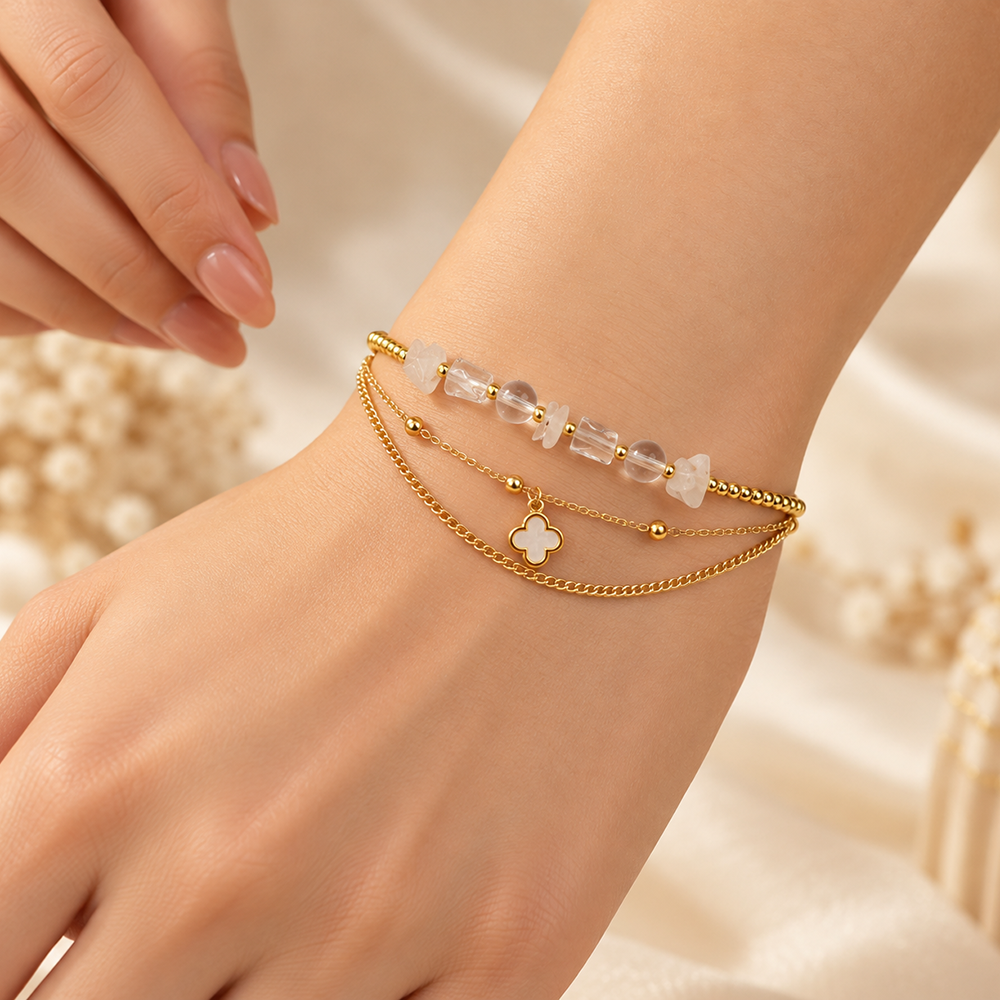The99Jewel Beautiful Gold Plated Adjustable Bracelet With Different Charms for Women