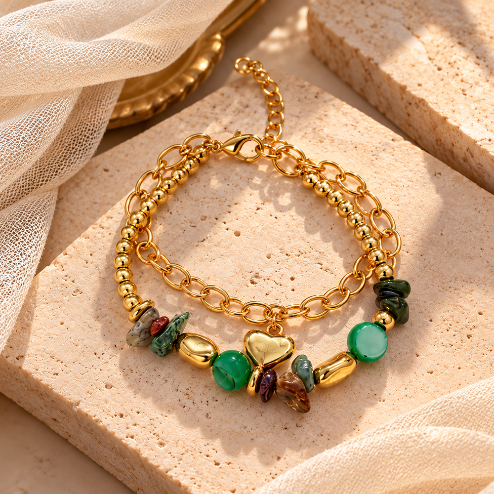 The99Jewel Beautiful Gold Plated Adjustable Bracelet With Different Charms for Women