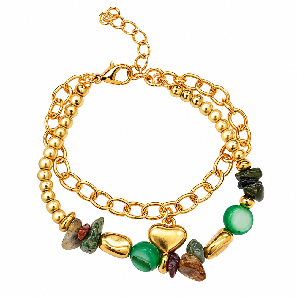 The99Jewel Beautiful Gold Plated Adjustable Bracelet With Different Charms for Women