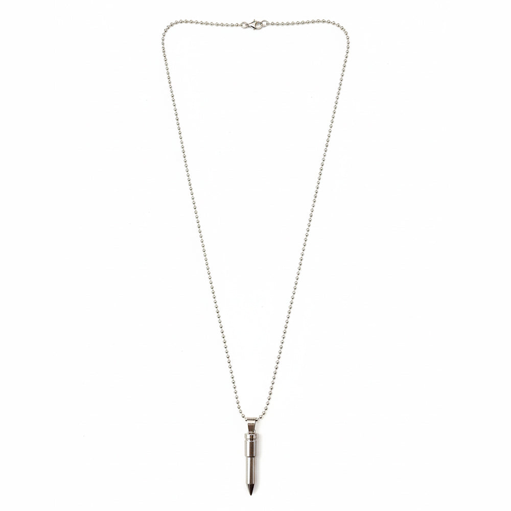 The99Jewel Stainless Steel Bullet Shape Pendant Necklace for Men