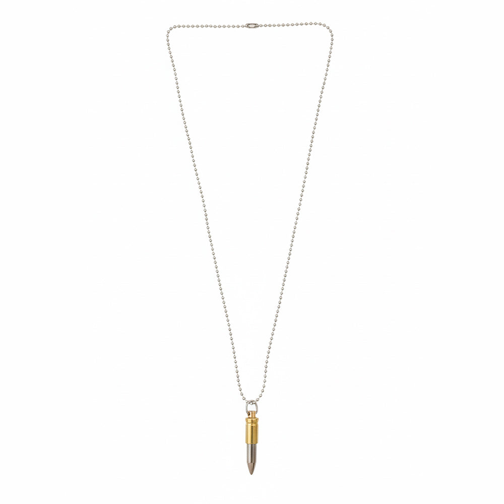The99Jewel Gold & Silver Tone Bullet Shape Pendant Necklace for Men