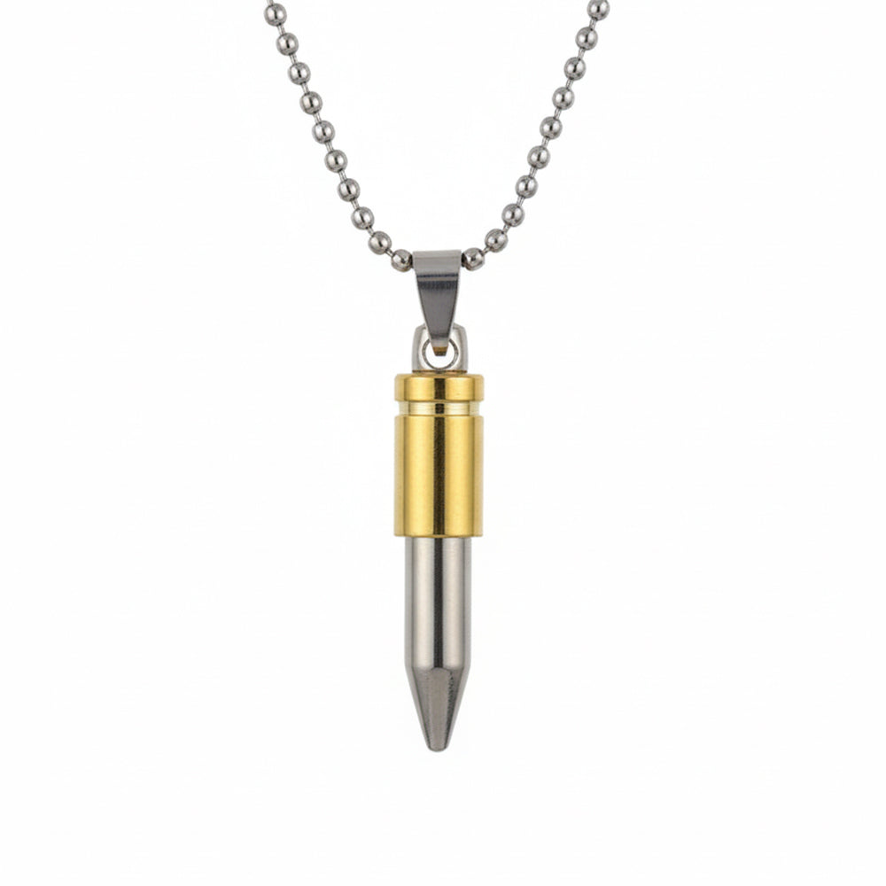 The99Jewel Gold & Silver Tone Bullet Shape Pendant Necklace for Men