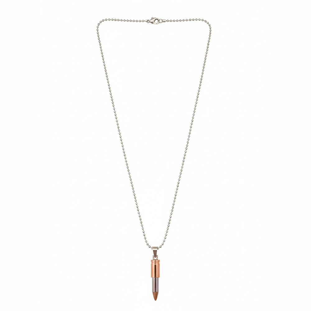 The99Jewel Rose Gold & Silver Tone Bullet Shape Pendant Necklace
