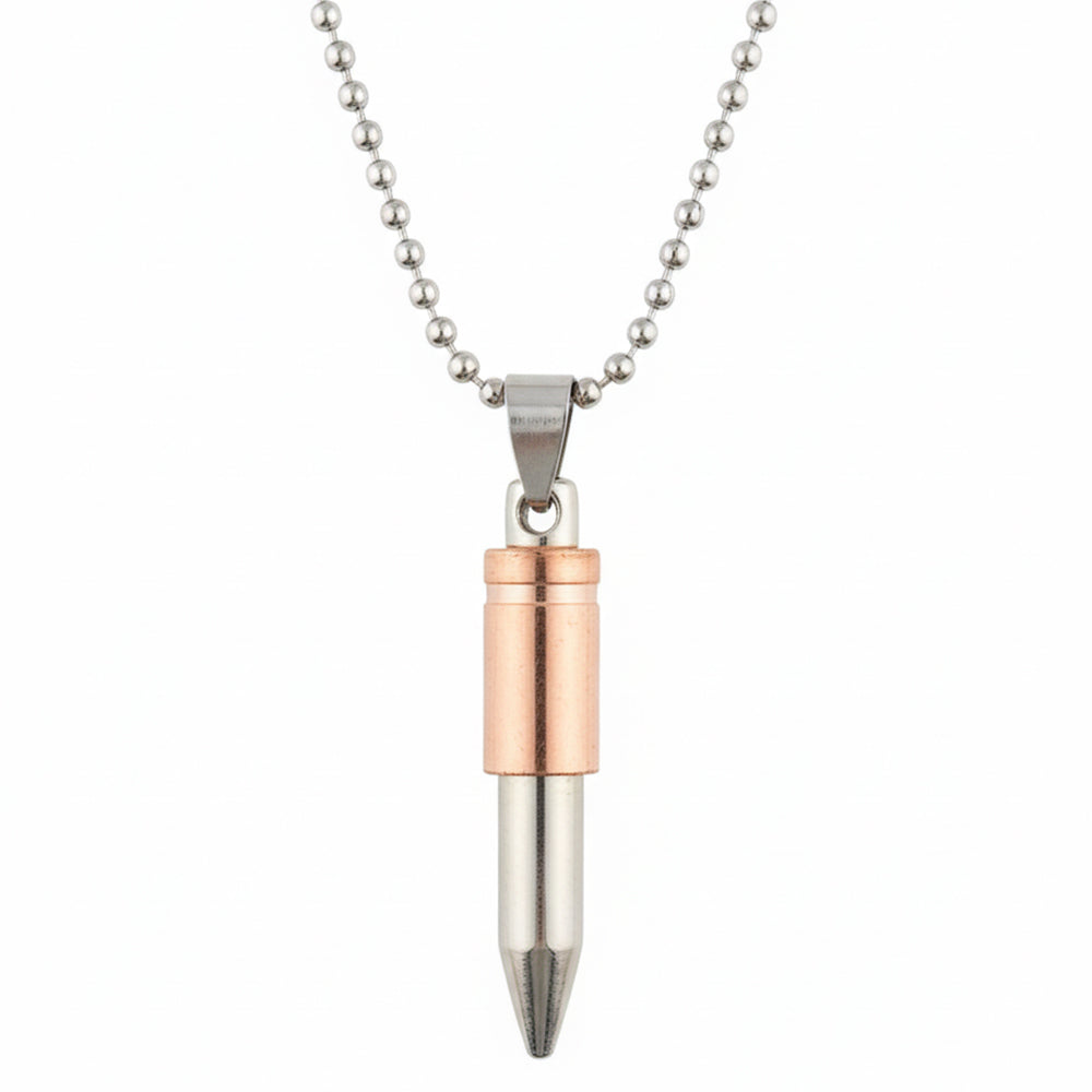 The99Jewel Rose Gold & Silver Tone Bullet Shape Pendant Necklace