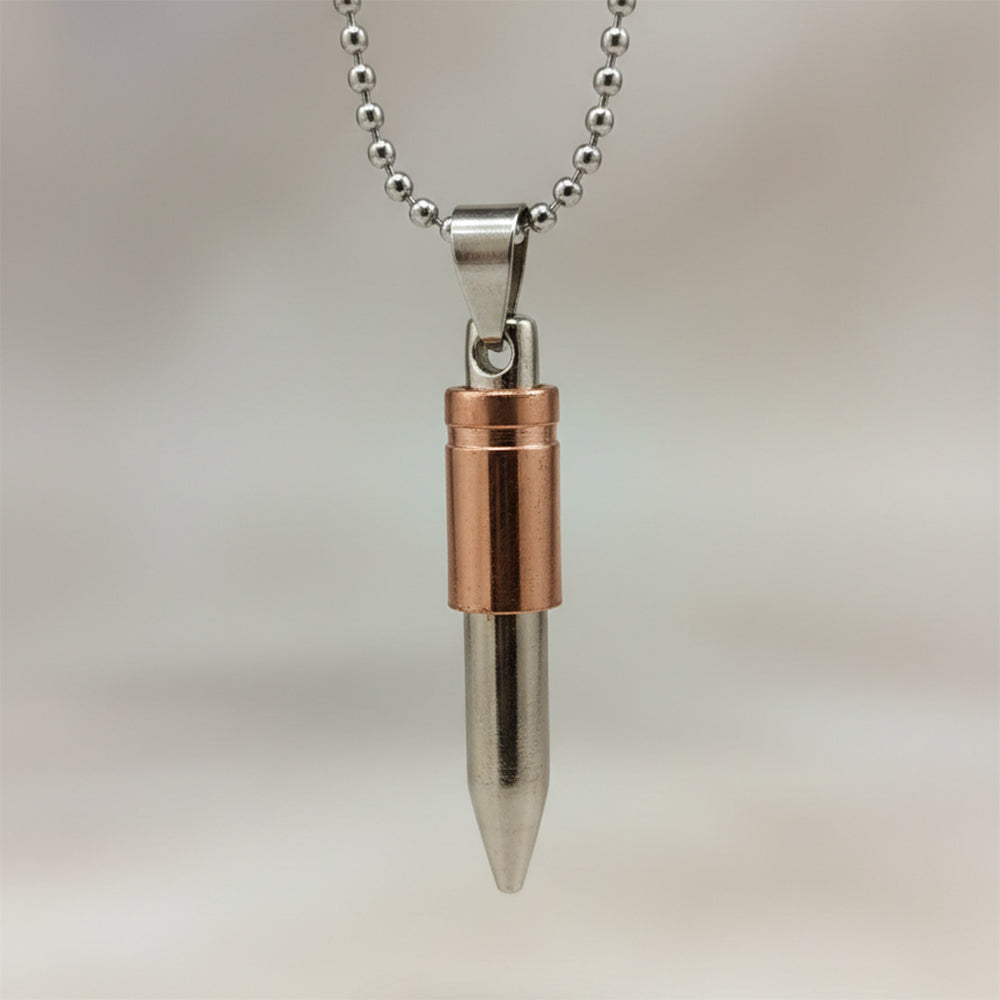 The99Jewel Rose Gold & Silver Tone Bullet Shape Pendant Necklace
