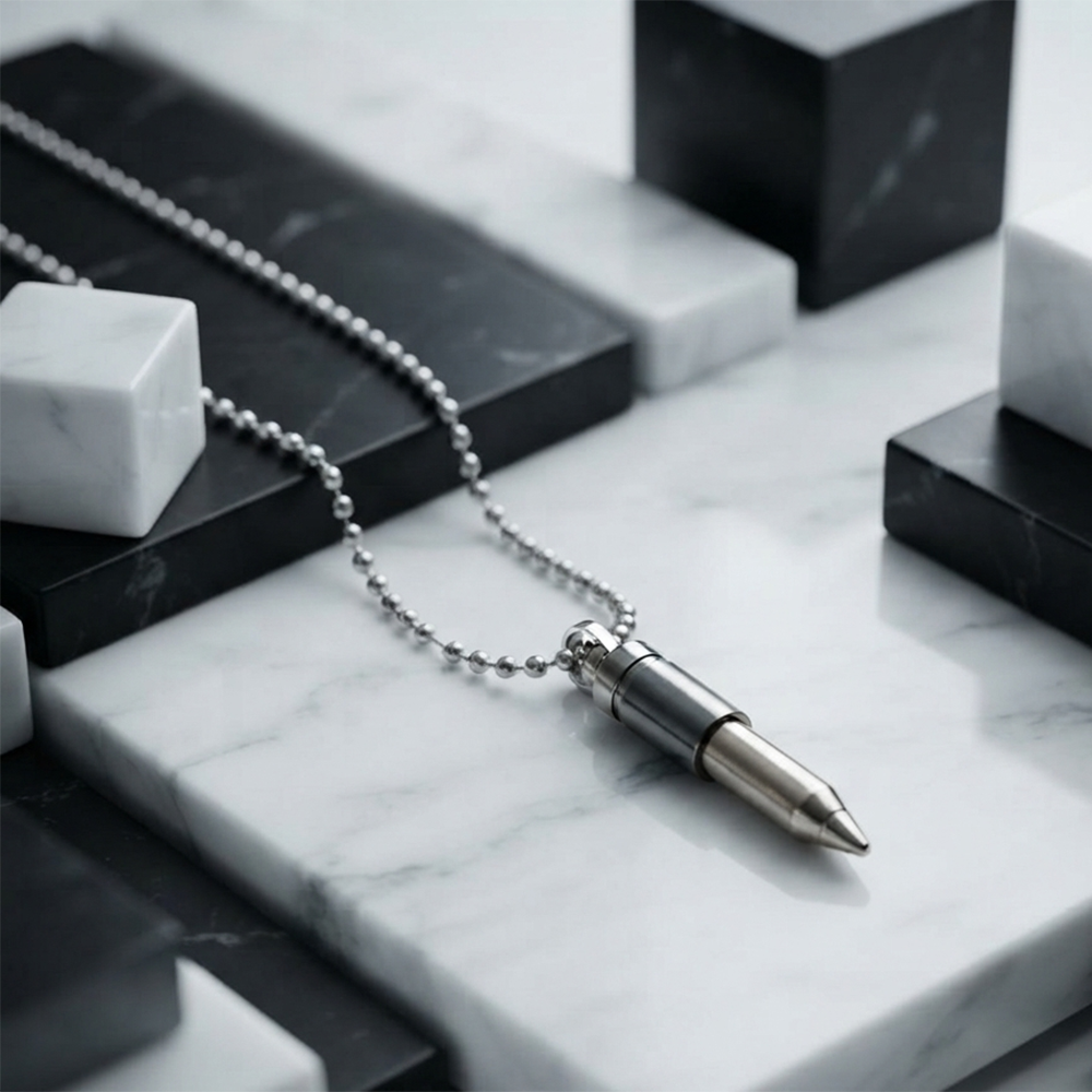 The99Jewel Stylish Bullet Shape Chain Pendant for Men
