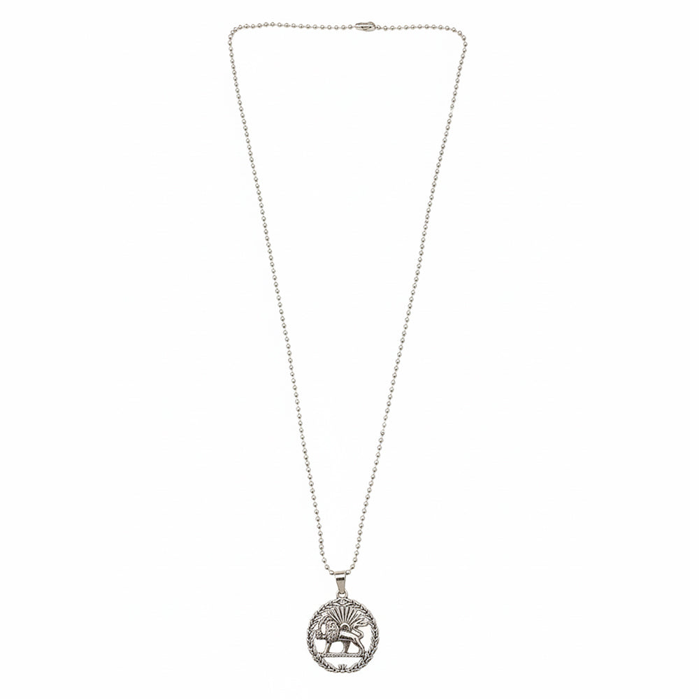 The99Jewel Persian Lion and Sun Pendent Necklace for Mens