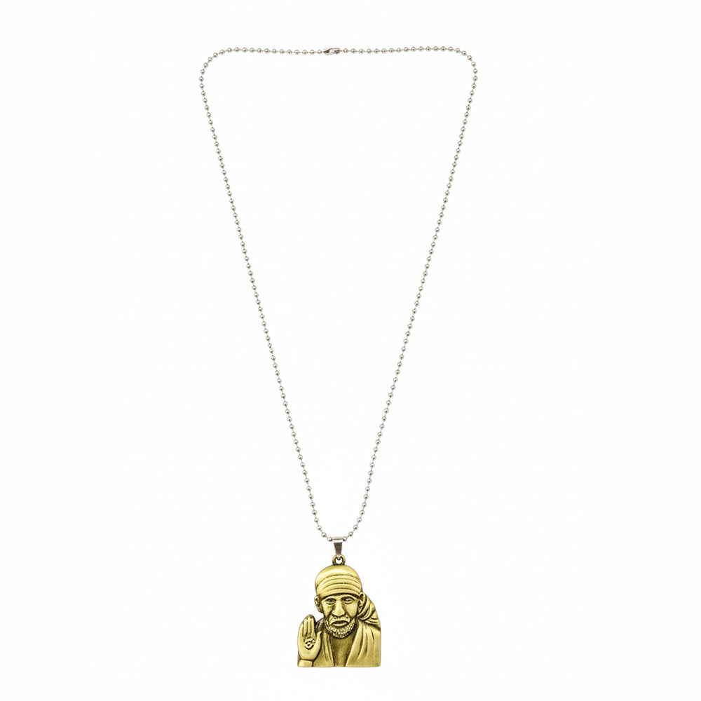 The99Jewel Gold Plated Sai Baba Pendant Necklace for Men