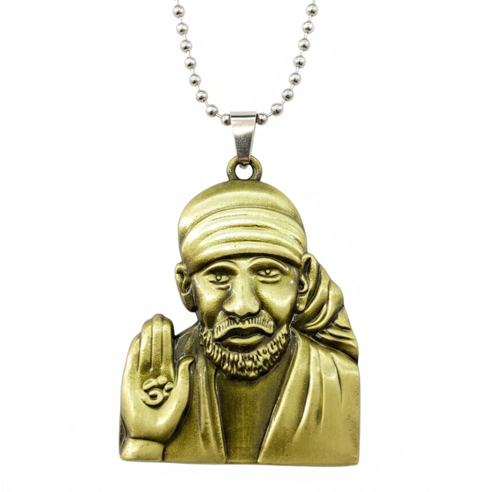 The99Jewel Gold Plated Sai Baba Pendant Necklace for Men