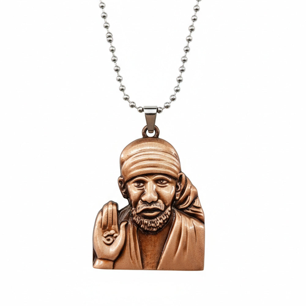 The99Jewel Rose Gold Plated Sai Baba Pendant Necklace for Men