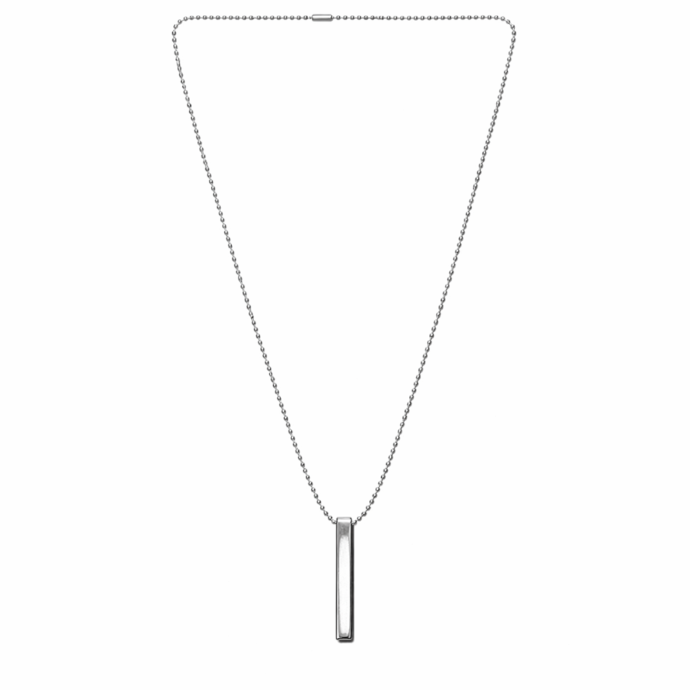 The99Jewel Silver Plated Sleek Bar Pendant Necklace For Men