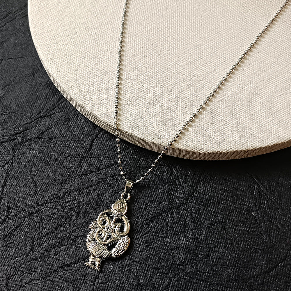 The99Jewel Silver Plated Peacock Pendant Necklace For Men