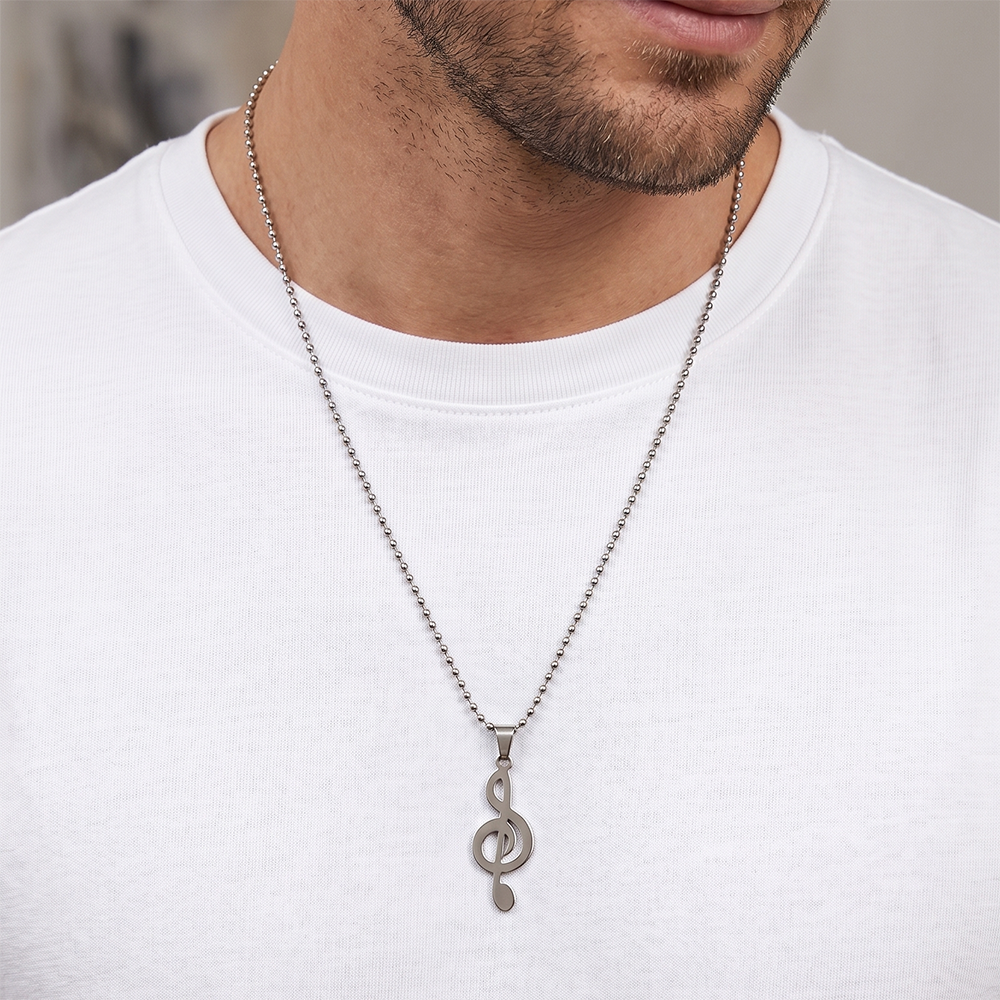 The99Jewel Treble Clef Chain Pendant for Men