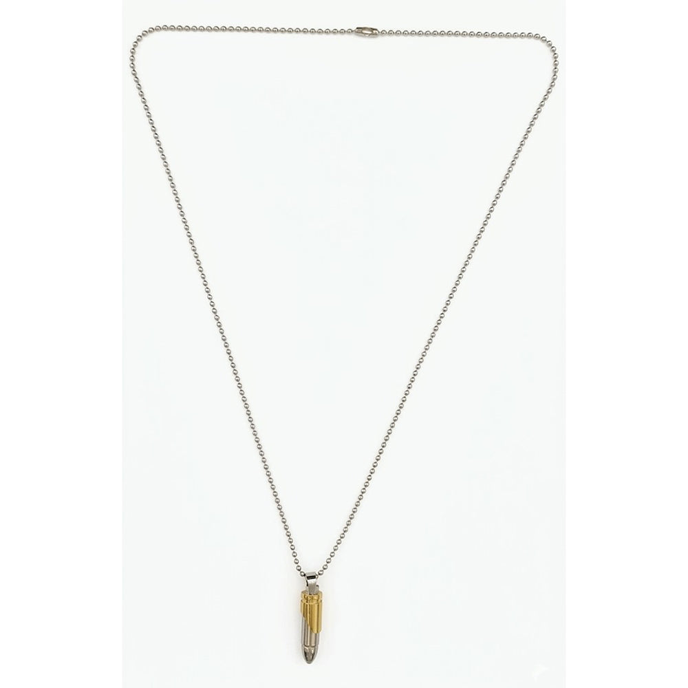 The99Jewel Gold & Silver Tone Bullet Shape Pendant Necklace for Men