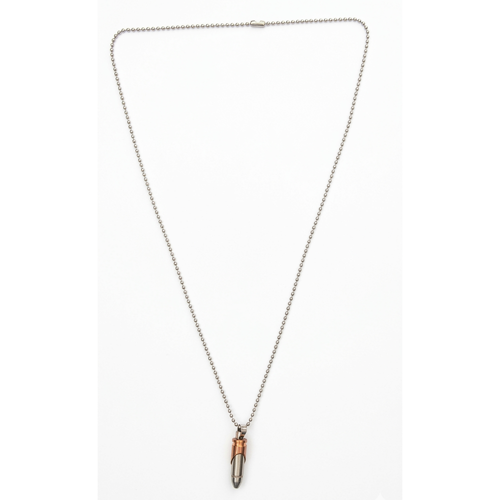 The99Jewel Rose Gold & Silver Tone Bullet Shape Pendant Necklace for Men