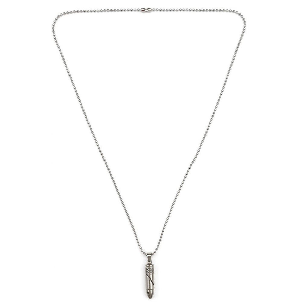 The99Jewel Bullet Steel Chain Pendant For Men
