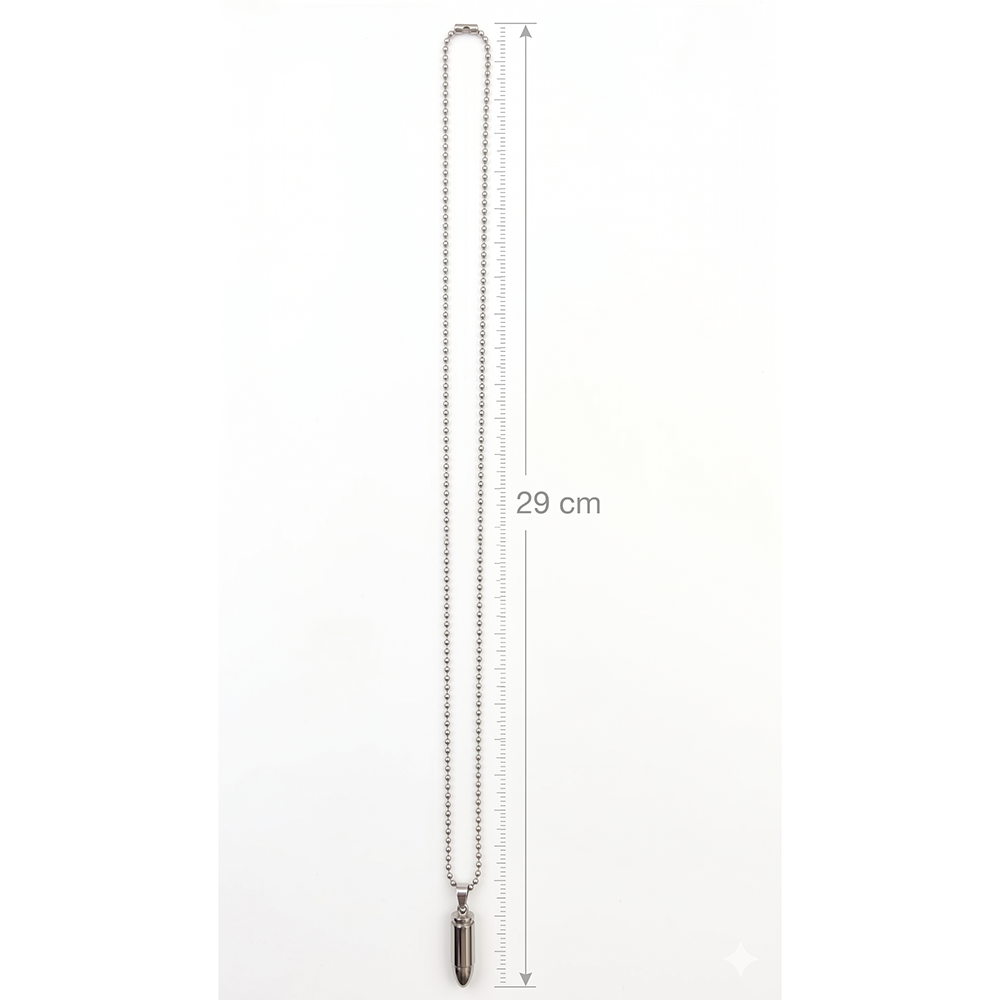 The99Jewel Bullet Steel Chain Pendant For Men