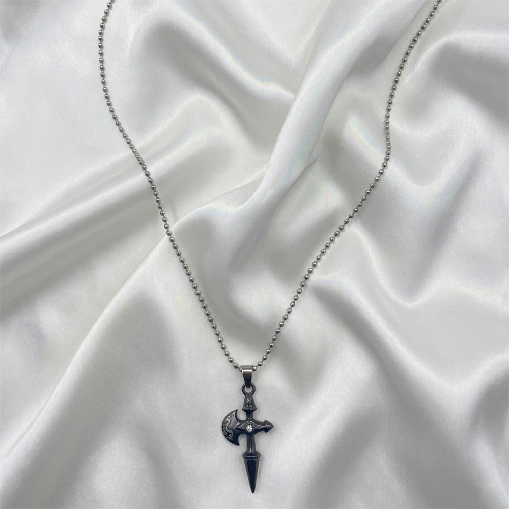 The99Jewel Unique Black Axe Steel Chain Pendant for Men