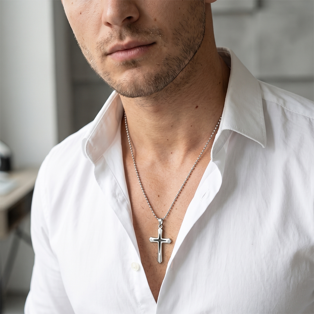 The99Jewel Cross Chain Pendant For Men