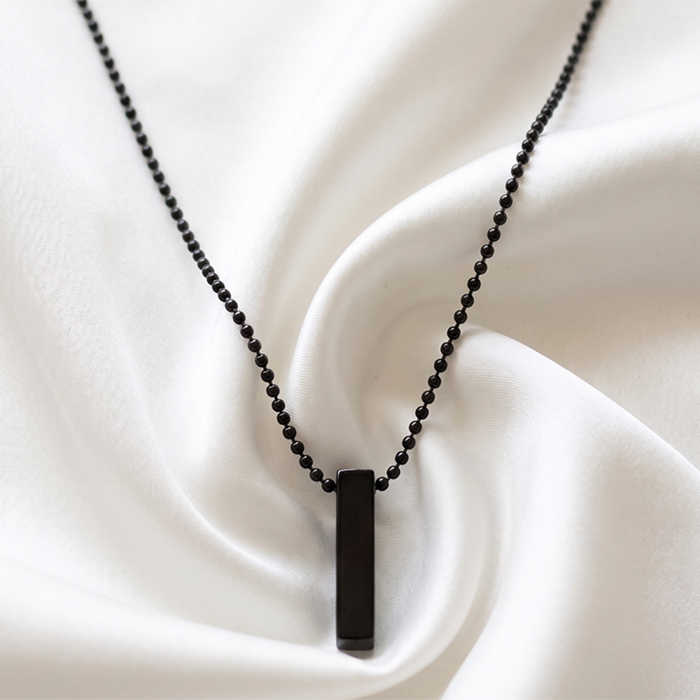 The99Jewel Rectangle Steel Chain Pendant For Men