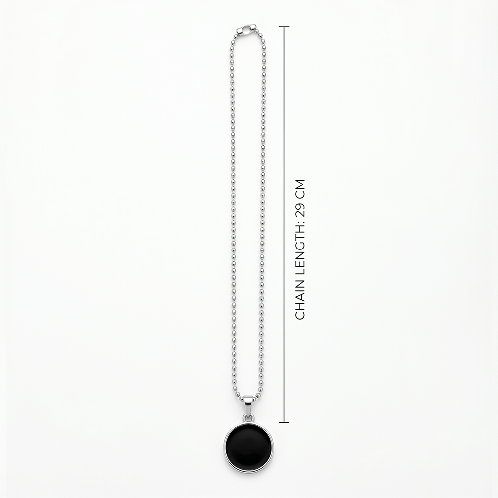 The99Jewel Round Steel Chain Pendant For Men