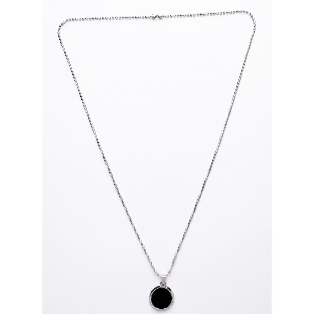 The99Jewel Round Steel Chain Pendant For Men