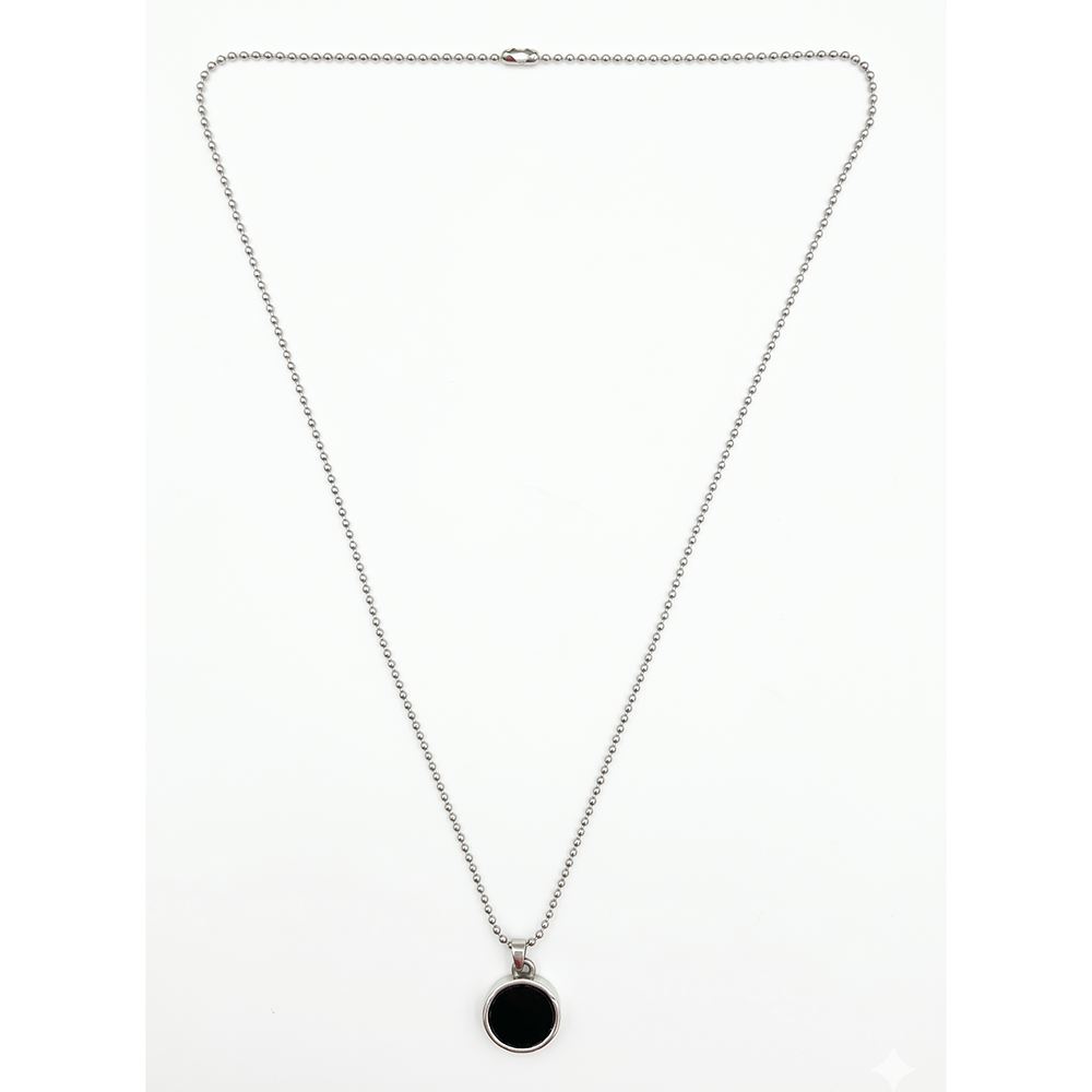 The99Jewel Round Steel Chain Pendant For Men