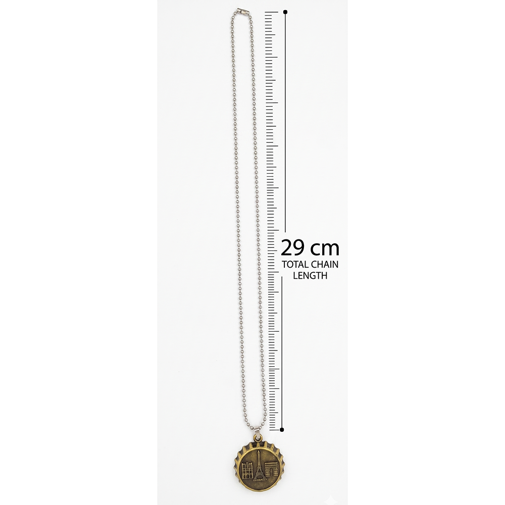 The99Jewel Vintage Coin Style Eiffel Tower Chain Pendant