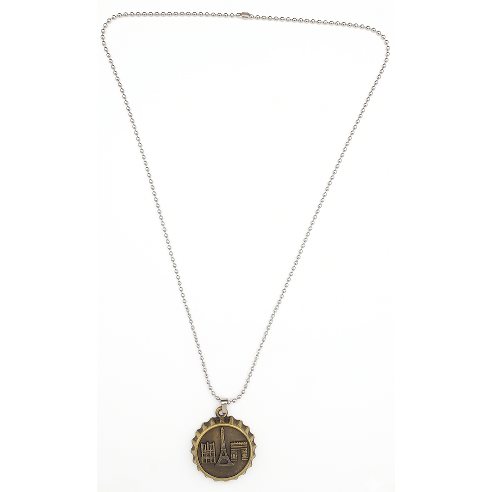 The99Jewel Vintage Coin Style Eiffel Tower Chain Pendant