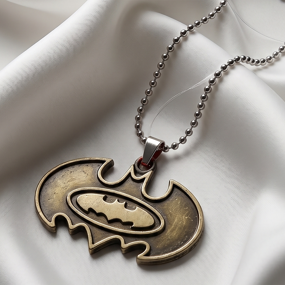 The99Jewel Stylish Bat Symbol Steel Chain Pendant for Men
