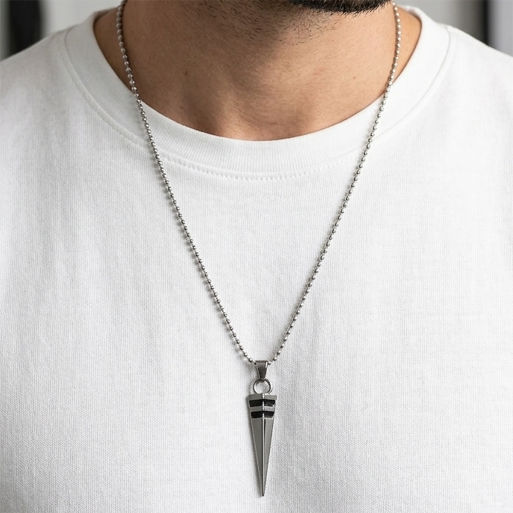 The99Jewel Triangle Pendant Necklace for Men