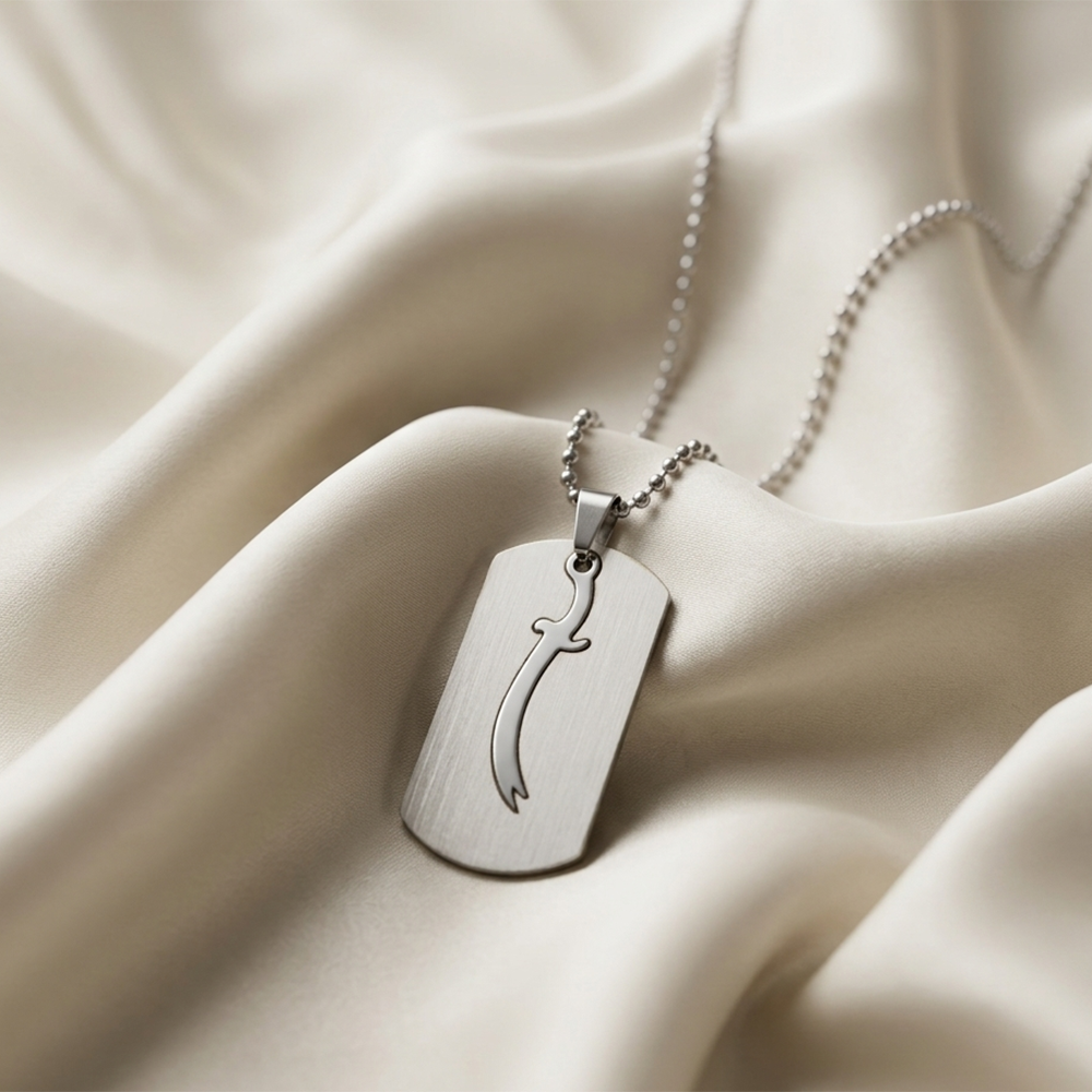 The99Jewel Silver-plated Chain featuring a Sward Pendant