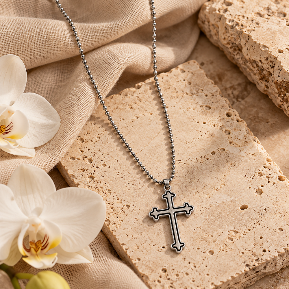 The99Jewel Signature Men's Chain With Cross Shape Pendant | Minimal & Stylish Jewellery for Modern Men