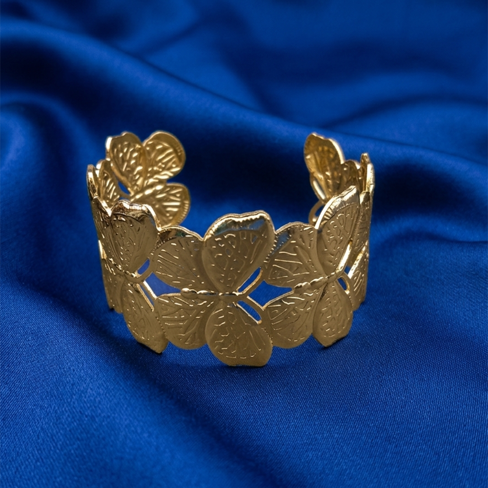 The99Jewel Gold Plated Premium Butterfly Cuff Kada