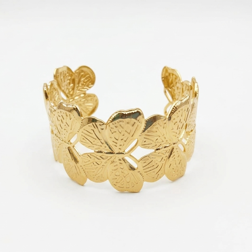 The99Jewel Gold Plated Premium Butterfly Cuff Kada