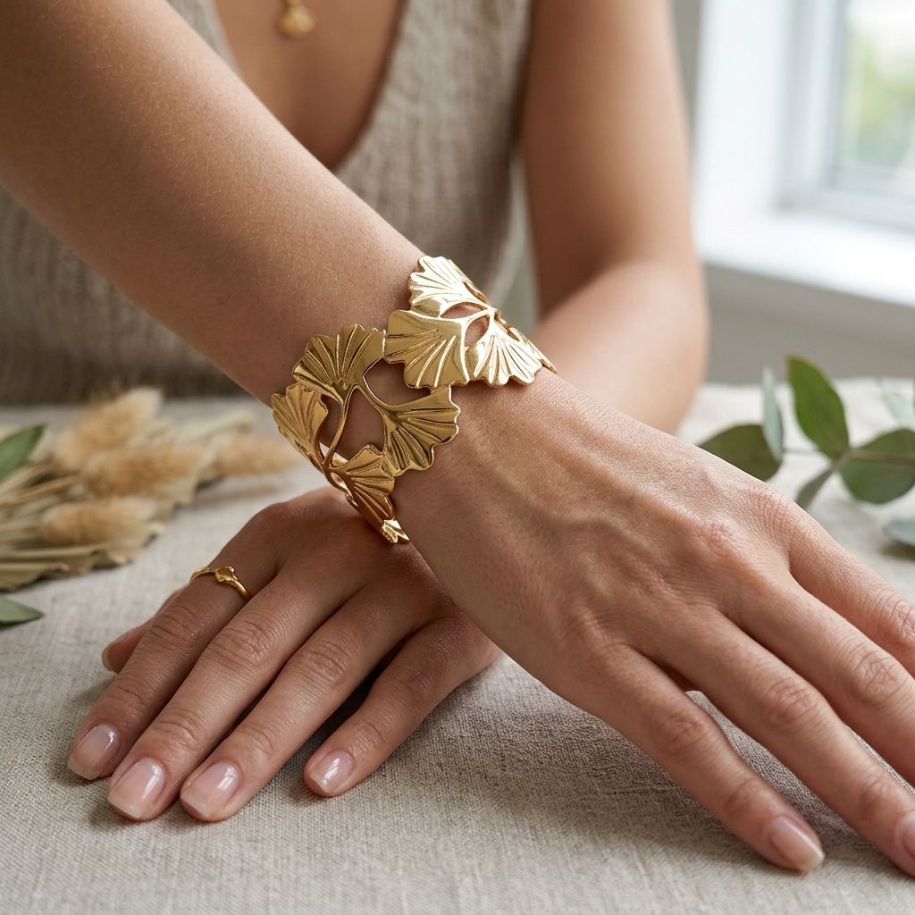 The99Jewel Gold Plated Trendy Floral Cuff Kada
